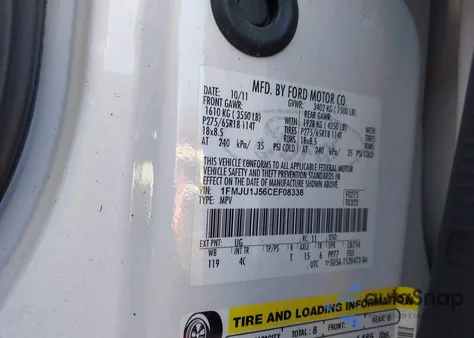 2012 Ford Expedition Xlt from USA, damaged, VIN 1FMJU1J56CEF08338